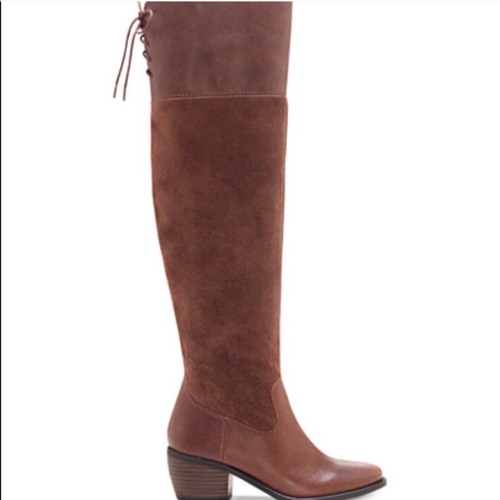 LUCKY BRAND BROWN LEATHER AND SUEDE BOOTS SIZE 8